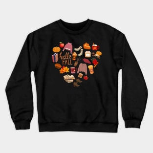 Boo Happy halloween Hello October heart Autumn is my favorite season, love Fall pumpkin Crewneck Sweatshirt